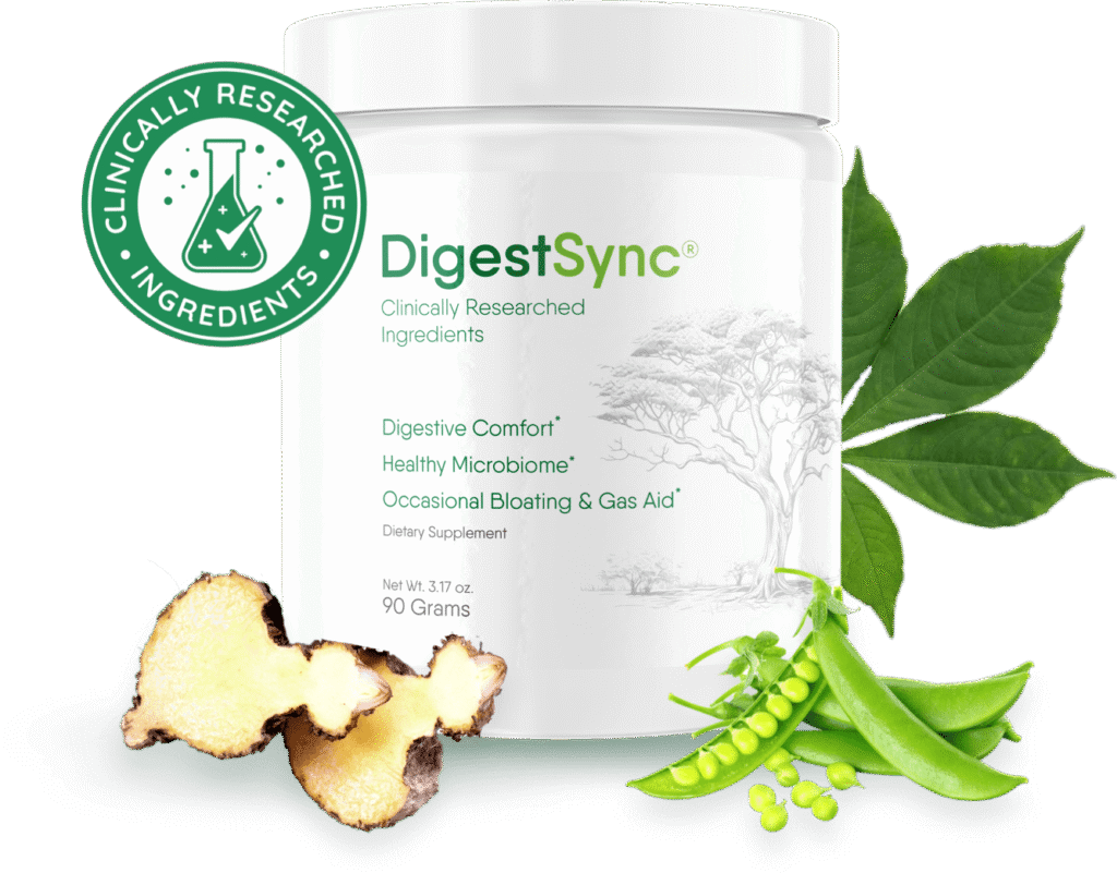 DigestSync supplement bottle for gut health support.